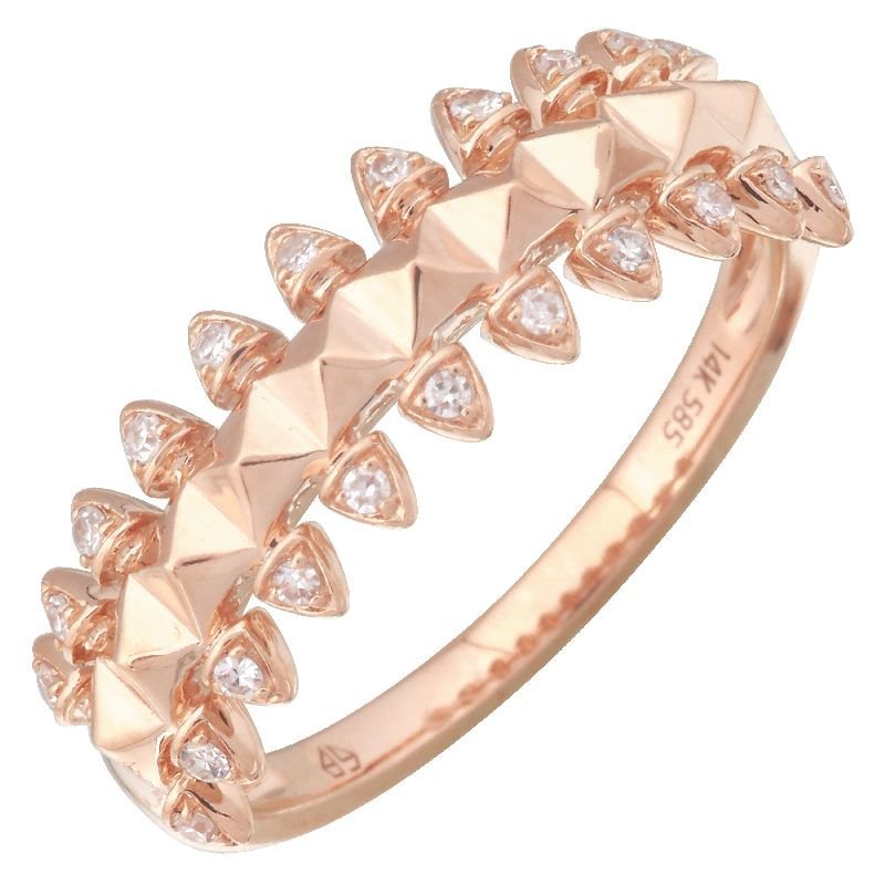 925 Sterling Silver Spike Diamond Ring