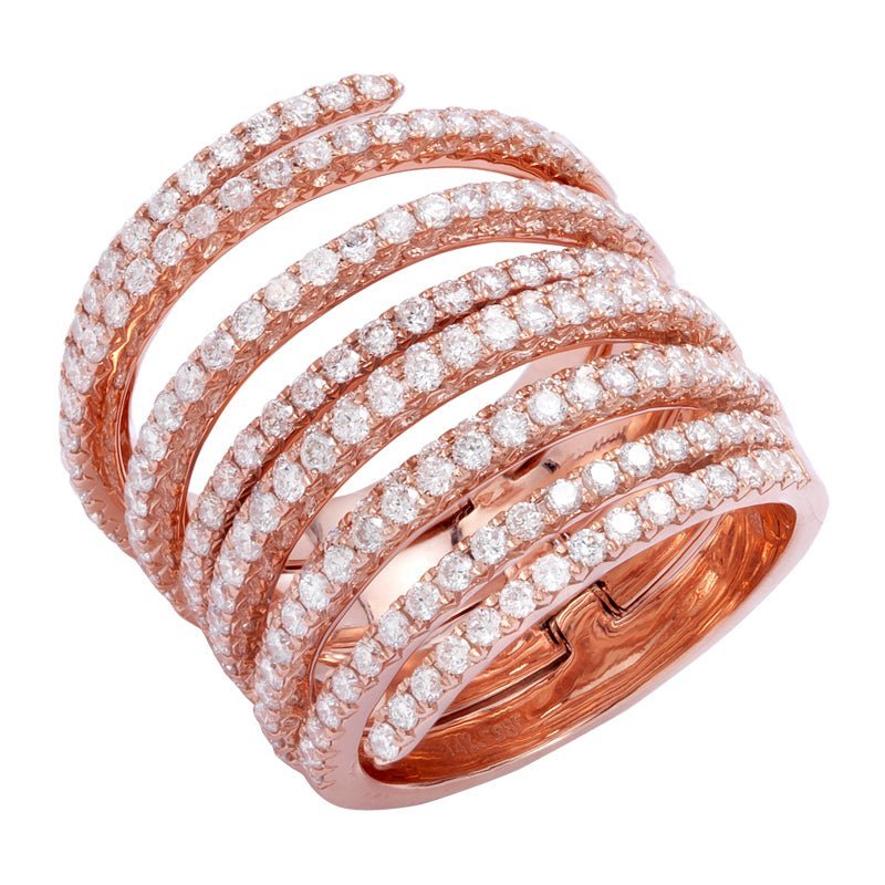 925 Sterling Silver Spiral Diamond Ring