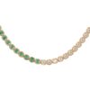 925 Sterling Silver Split Diamond and Emerald Box Necklace
