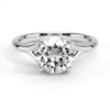 925 Sterling Silver split shank solitaire engagement ring with round cut stone