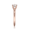 Split shank solitaire ring with polished sterling silver finish