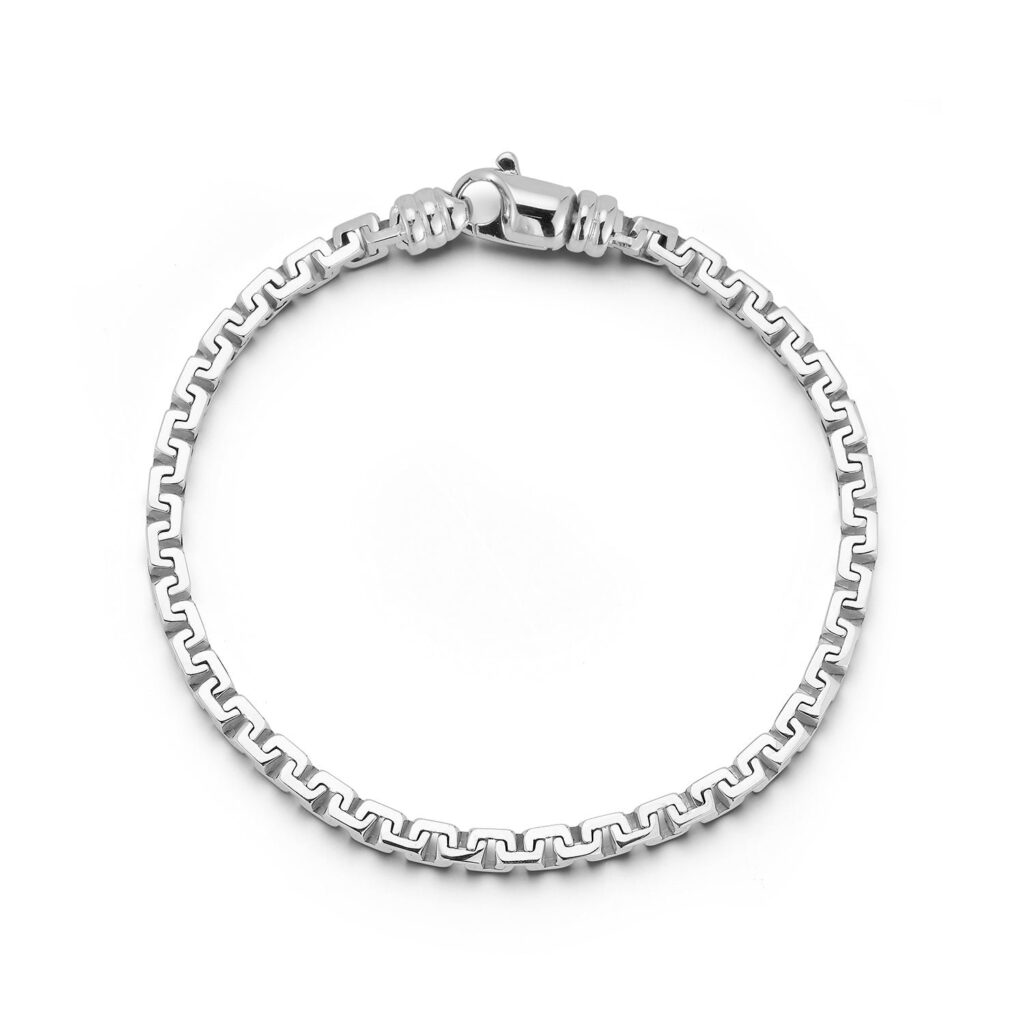 925 Sterling Silver Square Link Chain Bracelet