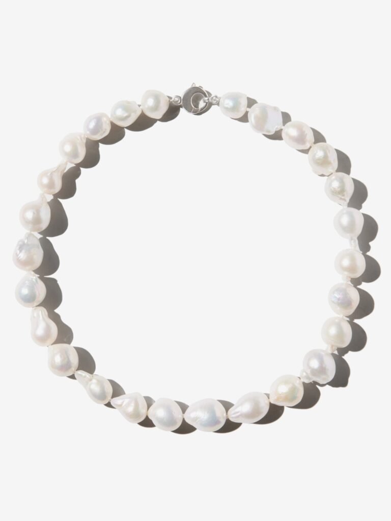 925 Sterling Silver ST13 Large Baroque Freshwater Pearl Necklace