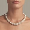 925 sterling silver necklace with large baroque freshwater pearls