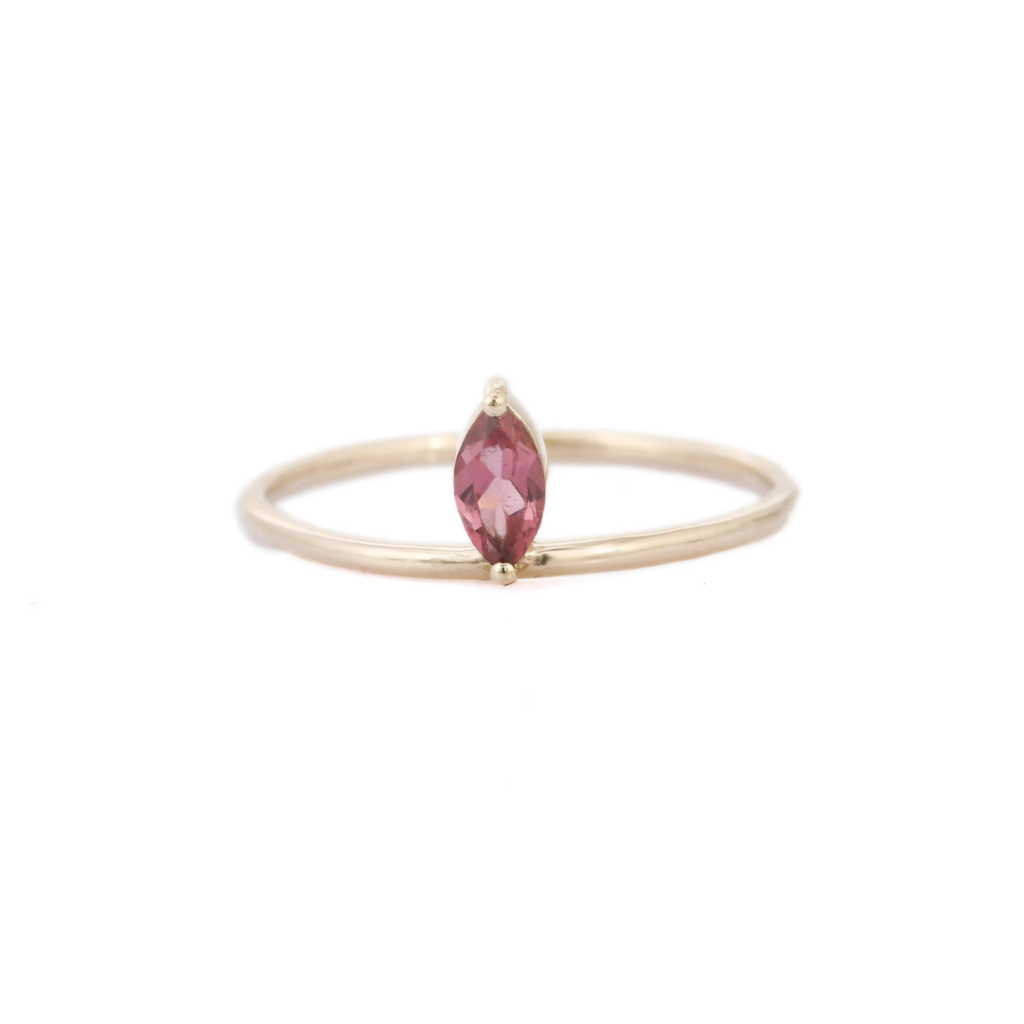 925 Sterling Silver Stackable Tourmaline Ring