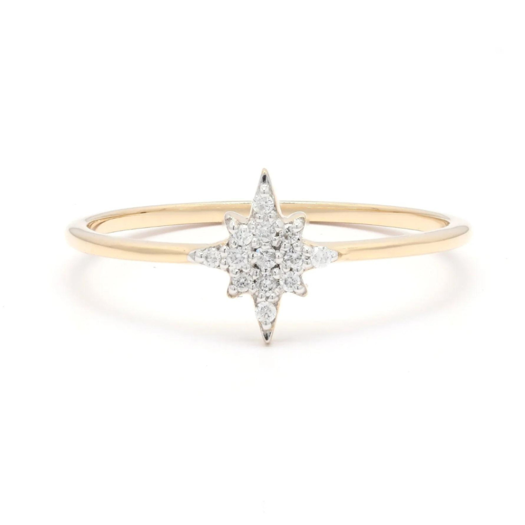925 Sterling Silver Star Diamond Ring