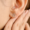 925 Sterling Silver Star Diamond Stud Earrings - Image 2