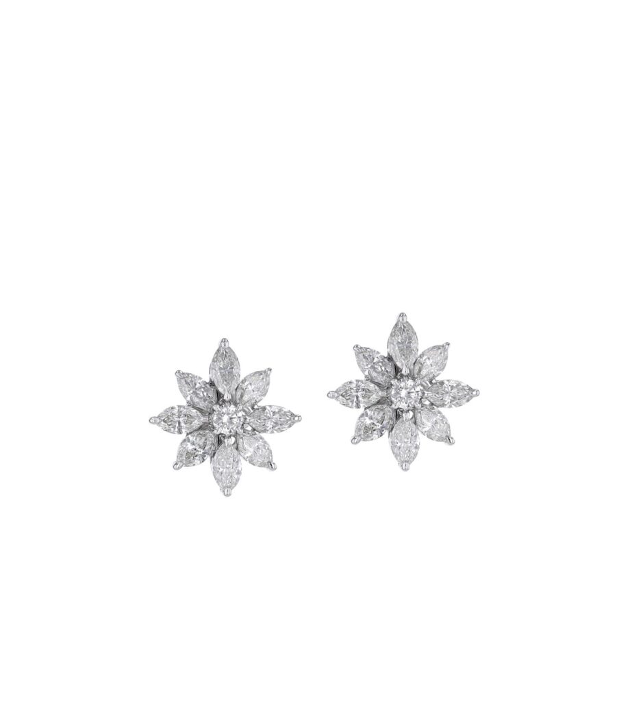 925 Sterling Silver Stargazer Diamond Stud Earrings