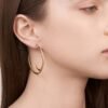 925 Sterling Silver Talon Cat Claw Large Hoop Earrings with open-back hoop design