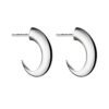 Sterling silver hoop earrings with a curved talon claw shape