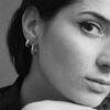 Sterling silver hoop earrings with an 18mm dimension