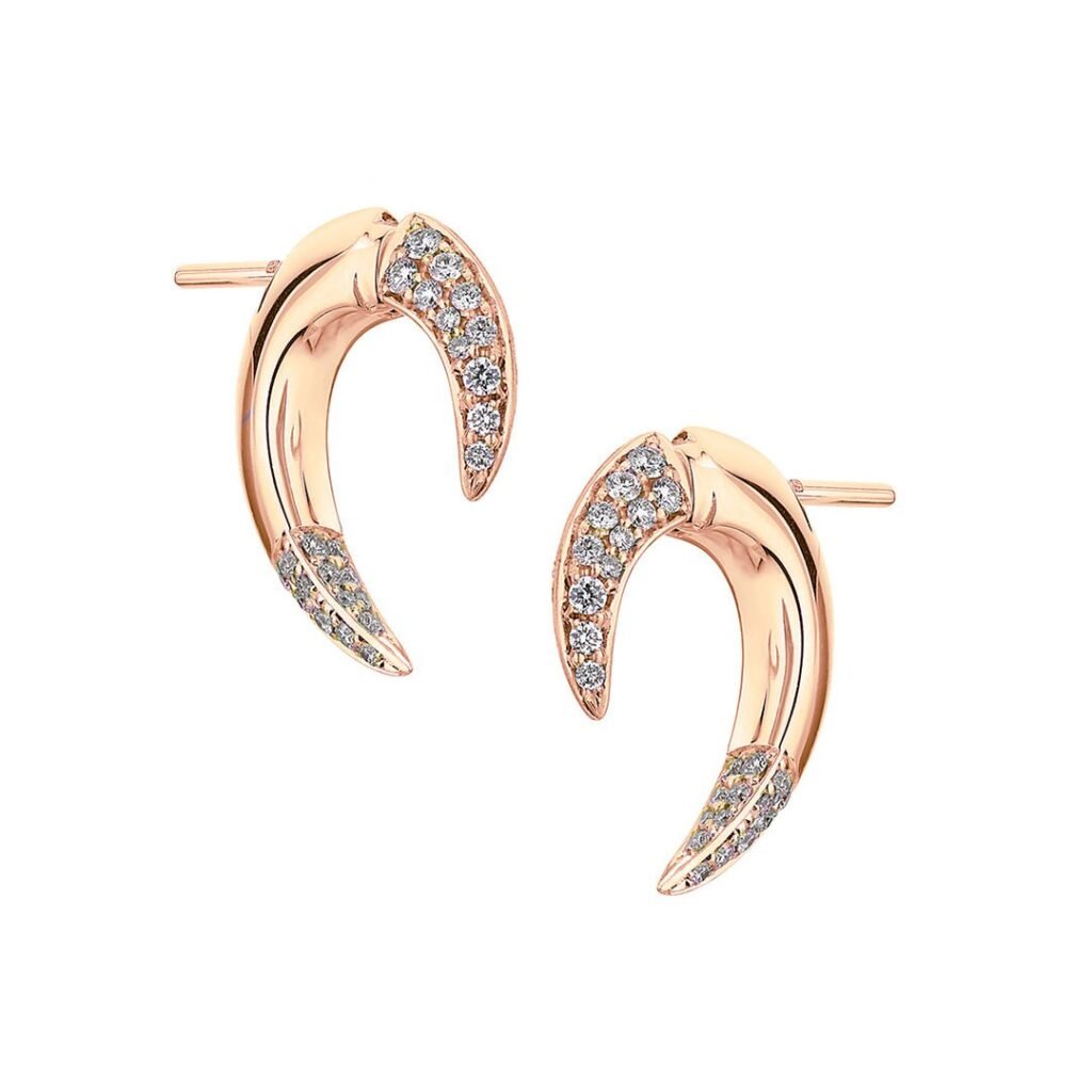 925 Sterling Silver Talon Diamond Earrings