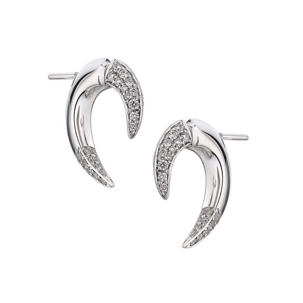 925 Sterling Silver Talon Diamond Earrings