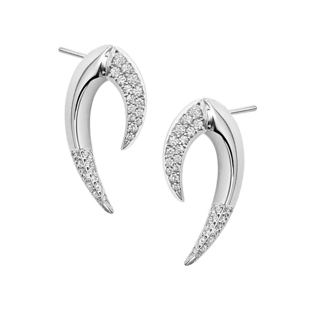 925 Sterling Silver Talon Large Diamond Earrings