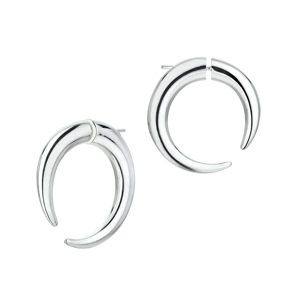 925 Sterling Silver Talon Large Hoop Earrings