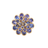 925 Sterling Silver Tanzanite and Diamond Cluster Ring with bezel setting