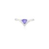 925 Sterling Silver Tanzanite Diamond Chevron Ring