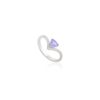 925 Sterling Silver Tanzanite Diamond Chevron Ring - Image 4