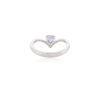 925 Sterling Silver Tanzanite Diamond Chevron Ring - Image 5