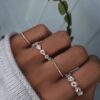 925 Sterling Silver Teardrop Baguette Diamond Band - Image 4