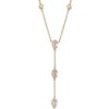 925 Sterling Silver Teardrop Baguette Diamond Lariat Necklace