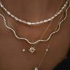 925 Sterling Silver Teardrop Baguette Diamond Lariat Necklace - Image 3