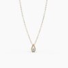 925 Sterling Silver Teardrop Floating Diamond Necklace