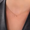 925 Sterling Silver Teardrop Floating Diamond Necklace - Image 2