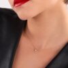 925 Sterling Silver Teardrop Floating Diamond Necklace - Image 3