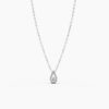 925 Sterling Silver Teardrop Floating Diamond Necklace - Image 5