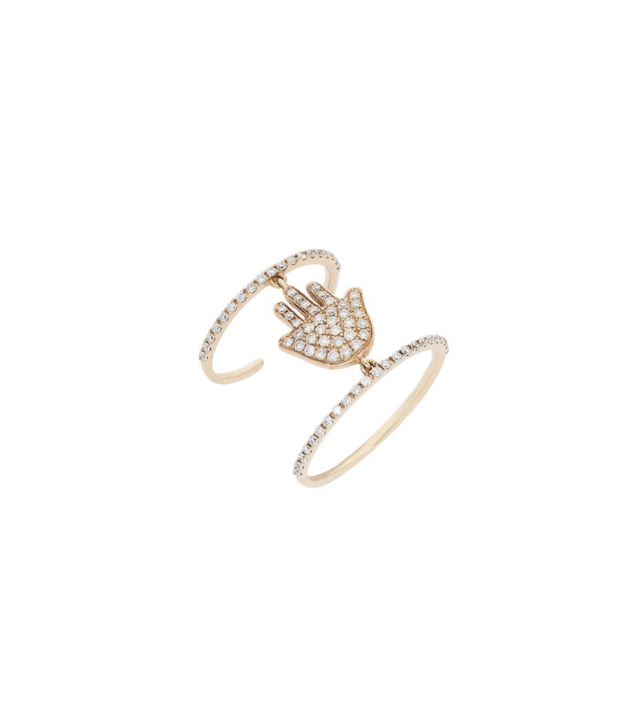925 Sterling Silver the Hand Diamond Ring