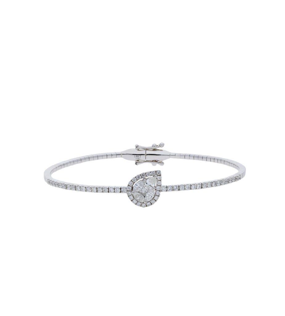 925 Sterling Silver the Icon Diamond Bangle