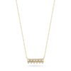 Sterling silver horizontal bar necklace with pearl and diamond details