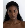 Horizontal bar necklace featuring pearl accent and CZ diamond detailing