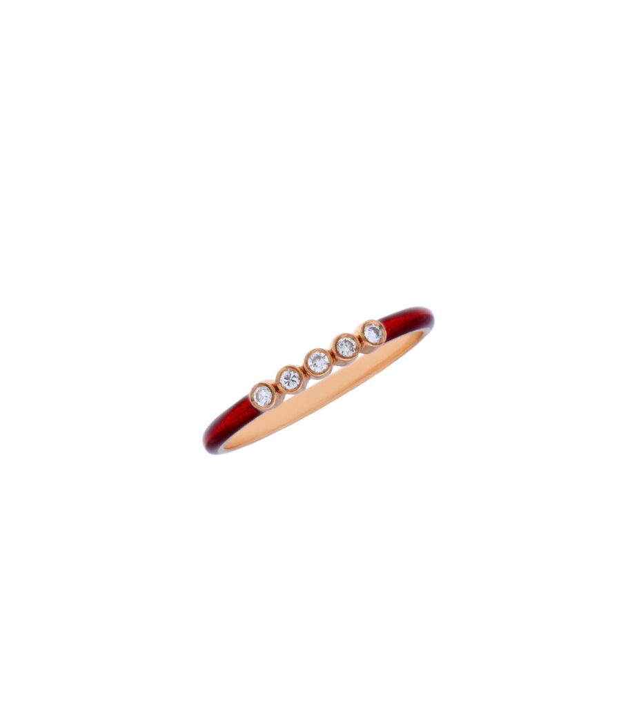 925 Sterling Silver the Royal Maroon Diamond Pinky Ring