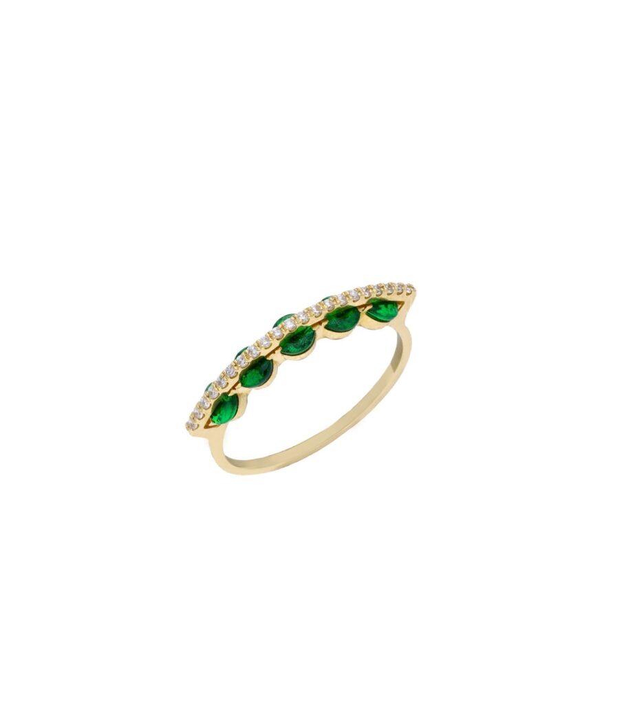 925 Sterling Silver the Tsavorites Bridge Diamond Ring