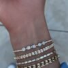 Slim 2mm bracelet with continuous all-around sparkle