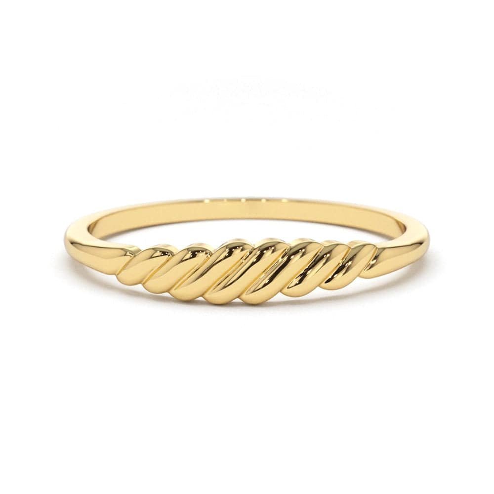 925 Sterling Silver Thin Croissant Stacking Ring