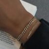 925 Sterling Silver Thin Paperclip Chain Bracelet - Image 2