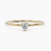 925 Sterling Silver Thin Solitaire Diamond Ring