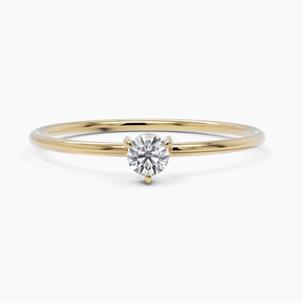 925 Sterling Silver Thin Solitaire Diamond Ring