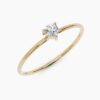 925 Sterling Silver Thin Solitaire Diamond Ring - Image 5