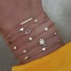 925 Sterling Silver Three Diamond Bezel Bracelet - Image 2