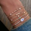 925 Sterling Silver Three Diamond Bezel Bracelet - Image 3