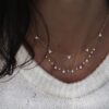 925 Sterling Silver Three Diamond Cluster Necklace - Image 3