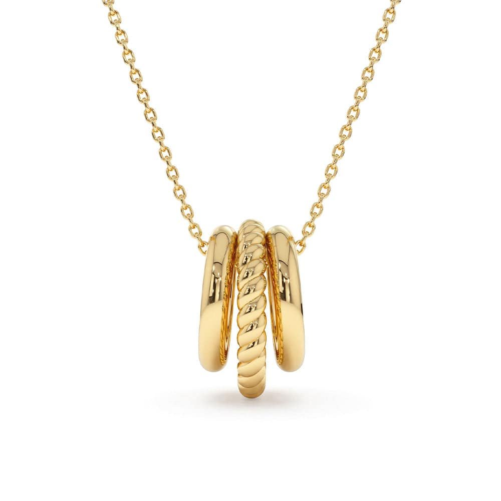 925 Sterling Silver Three Eternity Circle Necklace