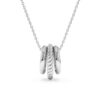 925 Sterling Silver Three Eternity Circle Necklace - Image 2