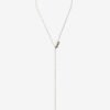 925 Sterling Silver Three Pearl Lariat necklace with adjustable sliding pearls