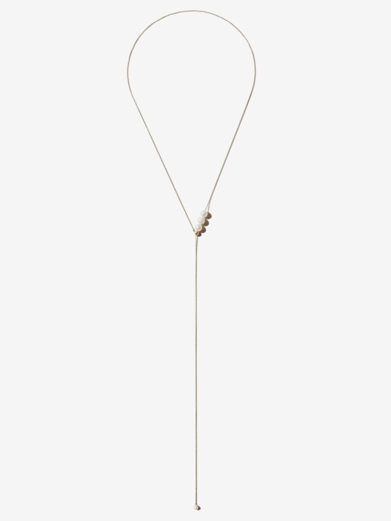 925 Sterling Silver Three Pearl Lariat