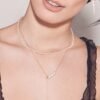 925 Sterling Silver necklace with thick gold plating and pearl accents